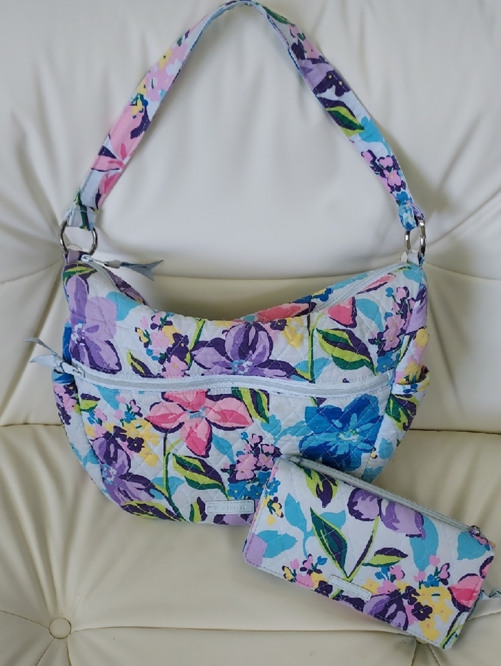 Vera Bradley Marian Floral Quilted Shoulder Bag and Wallet Set